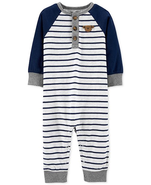 Carter S Baby Boys Cotton Striped Bear Coverall Reviews All