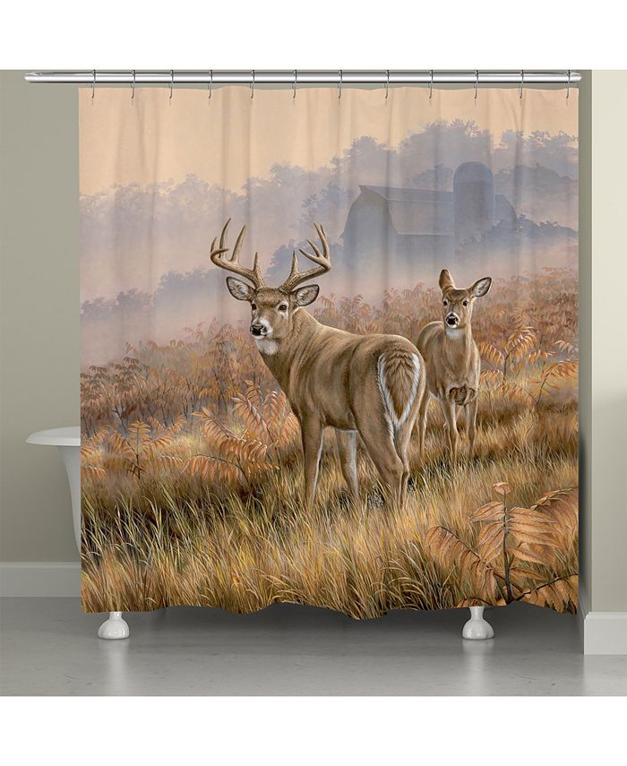 Laural Home - Deer in Lifting Fog Shower Curtain