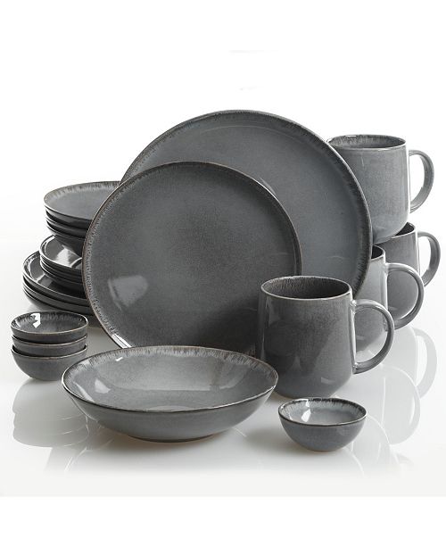 Cravings By Chrissy Teigen Parisian Grey 20 Piece Dinnerware Set Created For Macy S Reviews Home Macy S