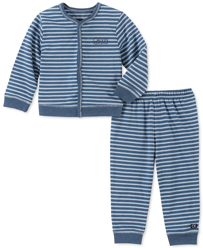 Calvin Klein Baby Boys 2Pc. Striped Cardigan & Pants Set Macy's