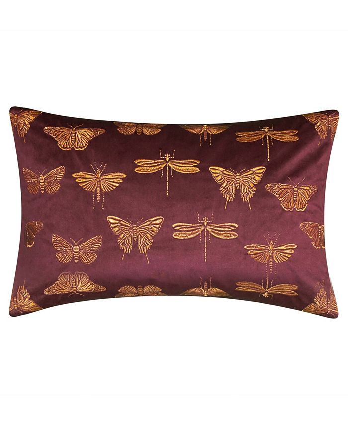 EdieHome Metallic Butterfly Decorative Pillow Macy's