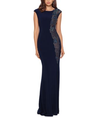 xscape petite embellished illusion gown
