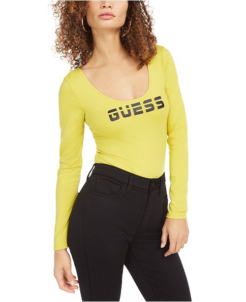 Guess Sport Logo Bodysuit Reviews Tops Juniors Macy S