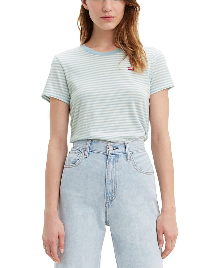 Levi's Perfect Striped Cotton T-Shirt & Reviews - Tops - Juniors - Macy's