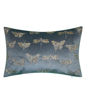 Ediehome Metallic Butterfly Decorative Pillow In Blue