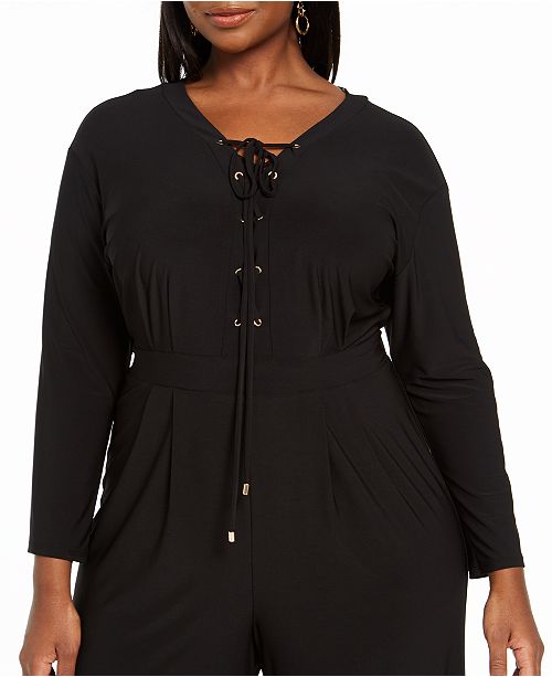 Love Squared Trendy Plus Size Lace Up Jumpsuit Reviews Trendy