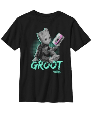 Fifth Sun Marvel Big Boy's Guardians Vol 2 Baby Groot Neon Tape Short Sleeve T-Shirt