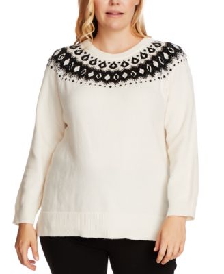Vince Camuto - Plus Size Fair Isle Knit Pullover Sweater