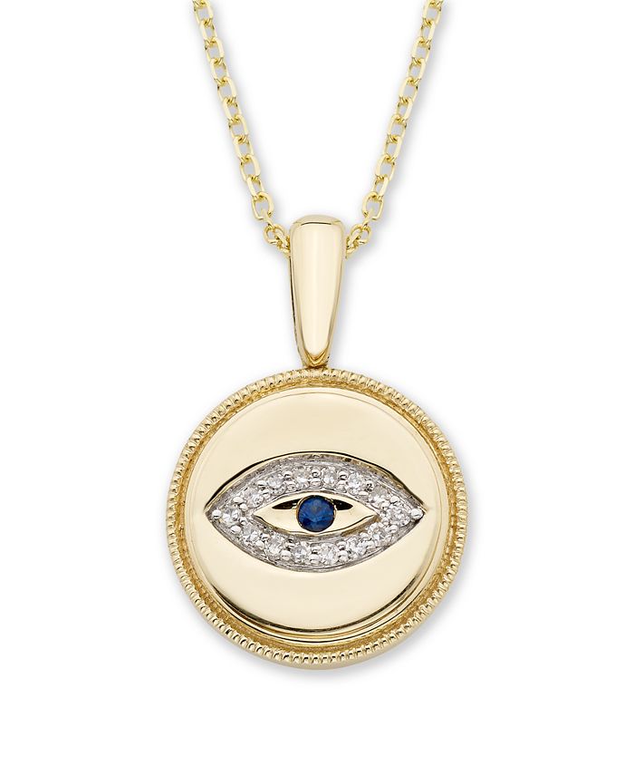14K Rose Gold Diamond Evil Eye Necklace