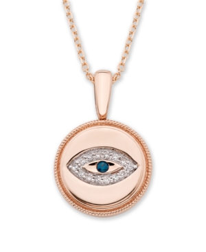 image of Diamond (1/20 ct. t.w.) Evil Eye Pendant in 14k Yellow or Rose Gold