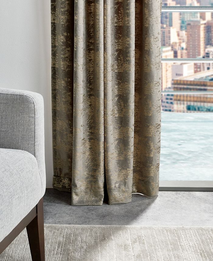 Martha Stewart Collection Monroe Backtab Metallic Velvet Curtain Panel