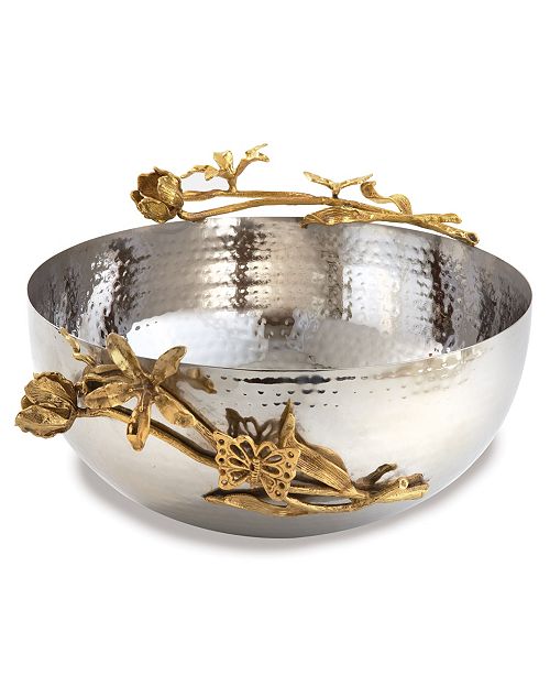 Leeber Butterfly Hammered Stainless Steel Centerpiece Bowl
