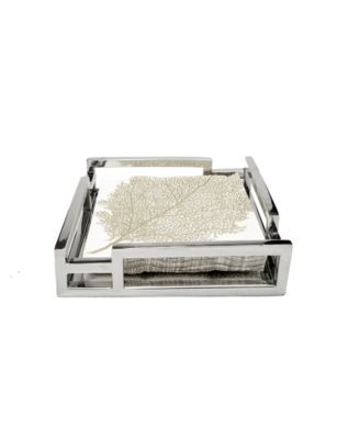 Square Mirror Napkin Holder with Layered Loop Design