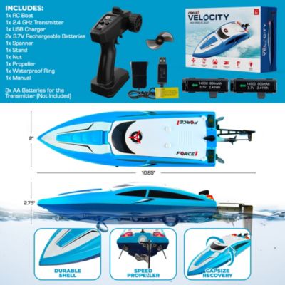 Velocity Fast RC Boat - Blue