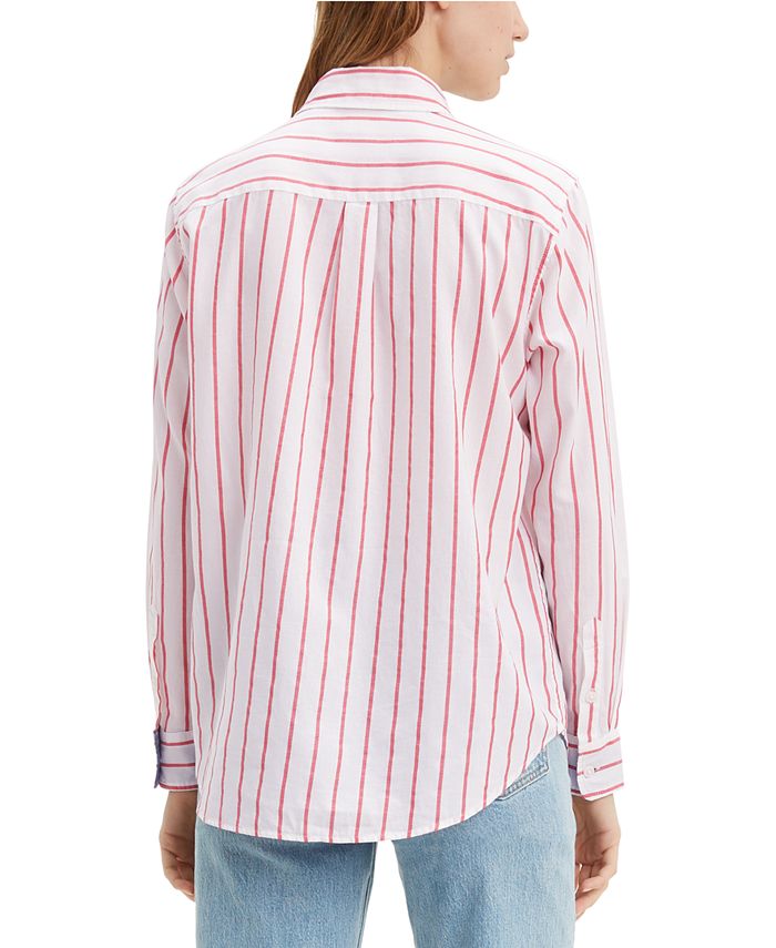 Levi's Ultimate Boyfriend Striped Cotton Shirt - Macy's