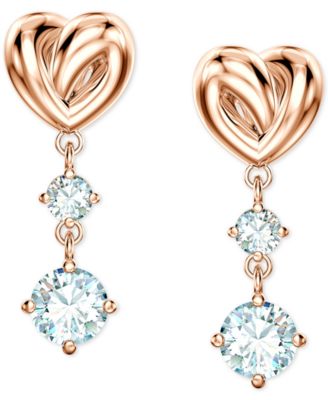 swarovski heart drop earrings