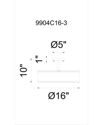 Tigris 3 Light Flush Mount