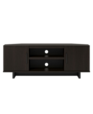 A Design Studio Fleur Corner Tv Stand For Tvs Up To 50" In Brown