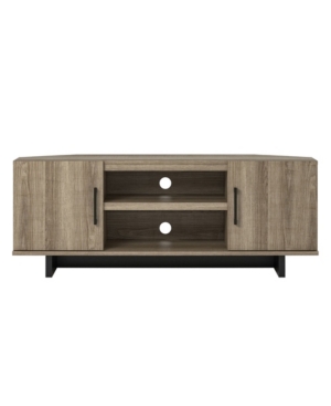 A Design Studio Fleur Corner Tv Stand For Tvs Up To 50" In Tan