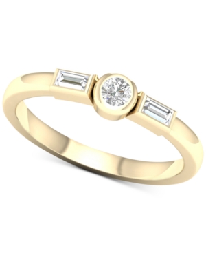 image of Diamond Bezel Three Stone Ring (1/5 ct. t.w.) in 10k Gold