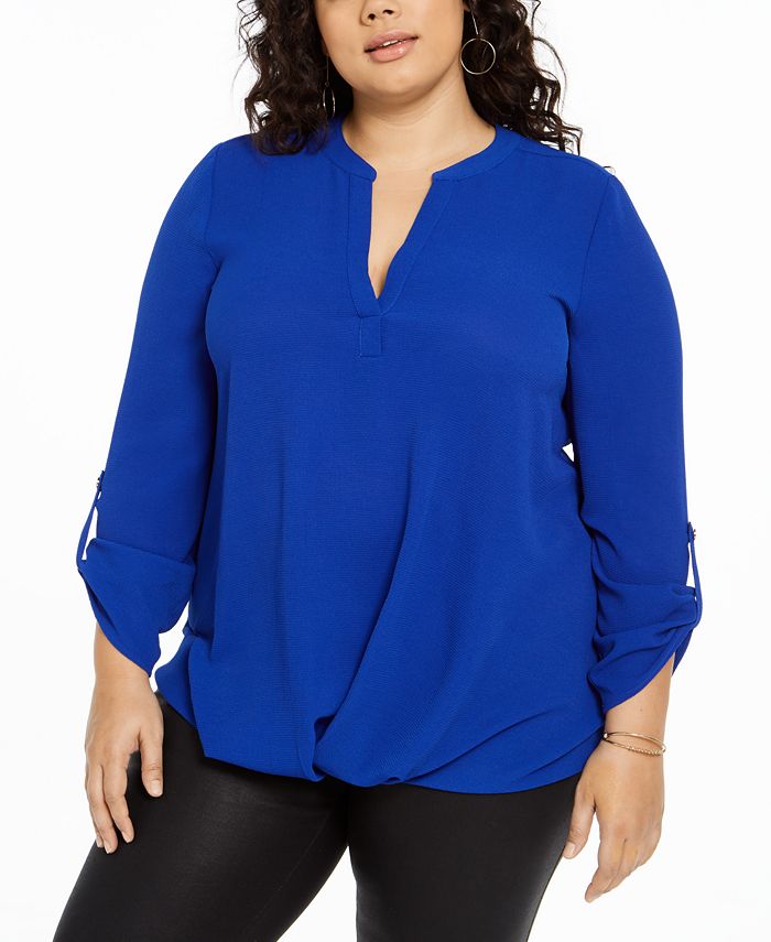 NY Collection Plus Size Twist-Front Top & Reviews - Tops - Plus Sizes ...