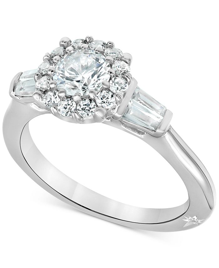 Marchesa - Diamond Halo Engagement Ring (1-1/4 ct. t.w.) in 18k White Gold