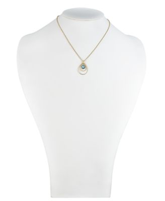Swiss Blue Topaz 18" Pendant Necklace (2-1/5 ct. t.w.) in 14k Vermeil over Sterling Silver