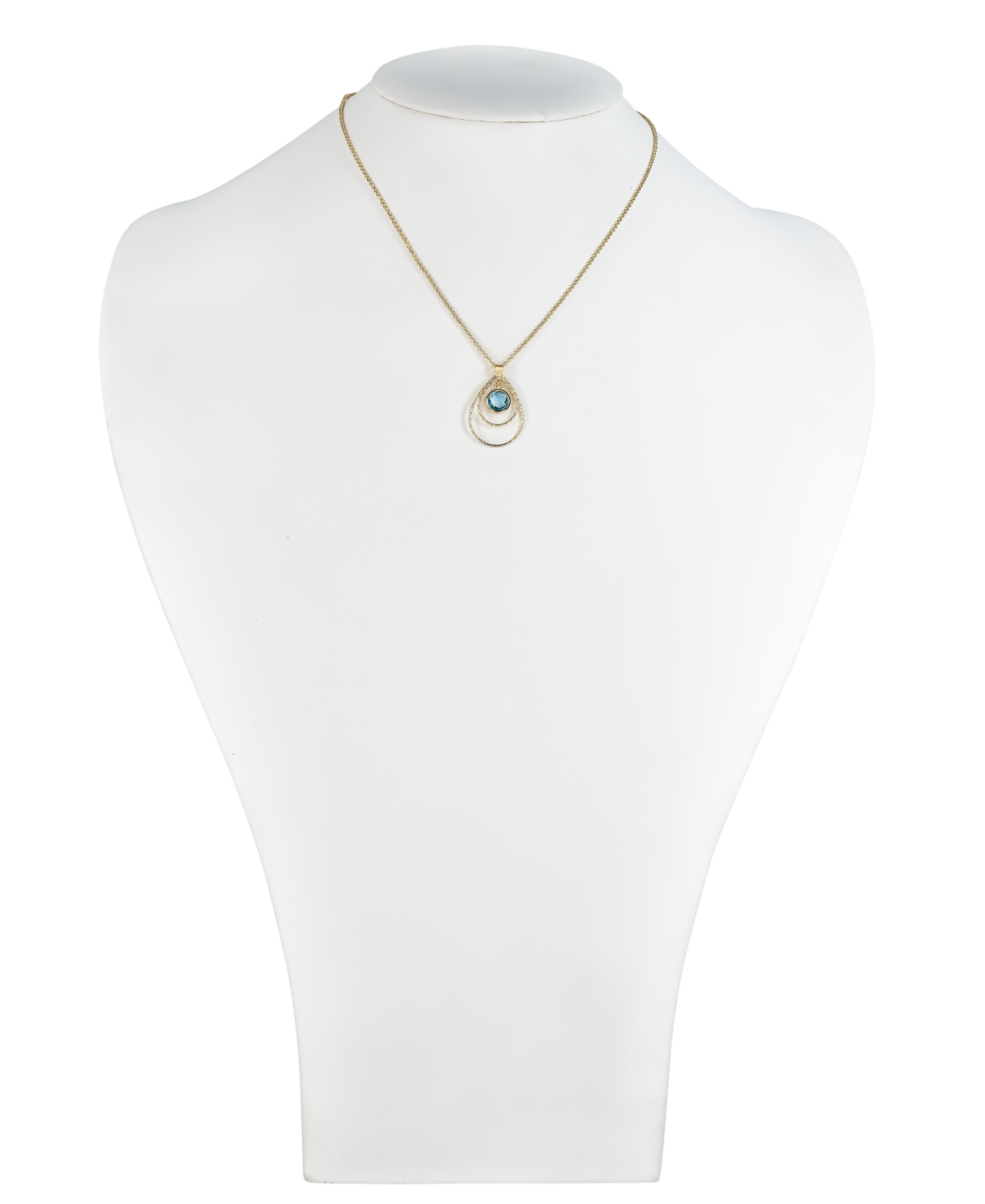 SwissPendant Necklace (2-1/5 ct. t.w.) in 14k Vermeil over Sterling Silver - Blue Topaz