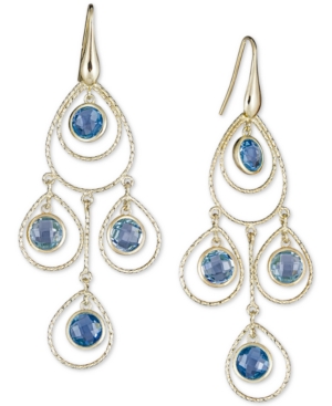 image of Blue Topaz Chandelier Drop Earrings (8-3/4 ct. t.w.) in 14k Vermeil over Sterling Silver