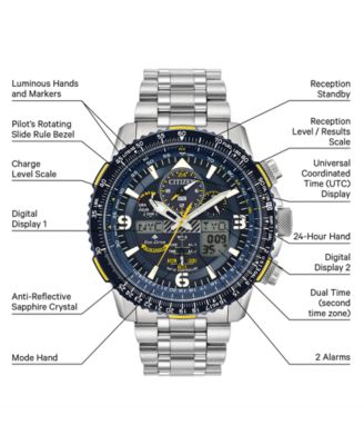 Eco-Drive Men's Analog-Digital Promaster Blue Angels Skyhawk A-T Stainless Steel Bracelet Watch 46mm