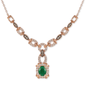 image of Le Vian Costa Smeralda Emerald (7/8 ct. t.w.) & Diamond (3/4 ct. t.w.) Chain Link 16