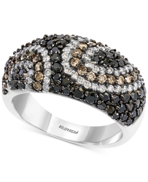 image of Effy Diamond Pave Swirl Pattern Statement Ring (1-1/2 ct. t.w.) in 14k White Gold