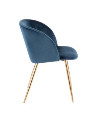 Fran Chair in Gold Metal and Velvet Set of 2