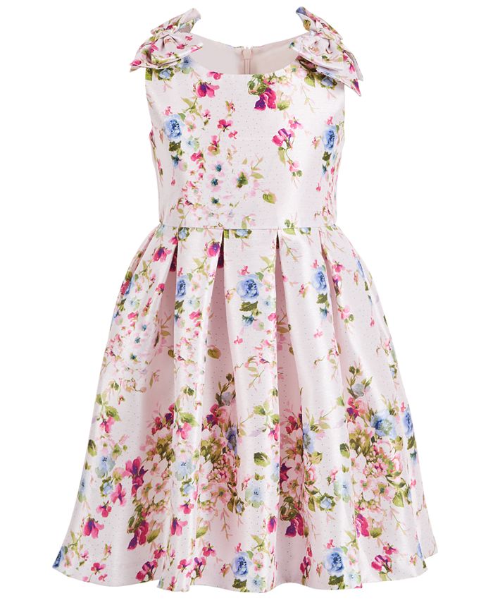 Bonnie Jean Toddler Girls Floral-Print Bow Dress - Macy's