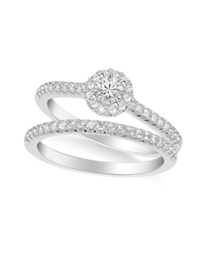 image of Diamond Halo Bridal Set (3/4 ct. t.w.) in 14k White, Yellow or Rose Gold