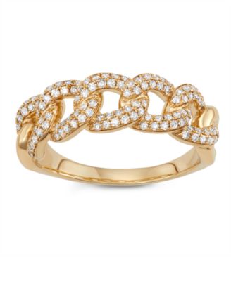 cuban link ring diamond