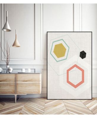 Giant Art 24" x 18" Mod Geometry II Art Block Framed Canvas