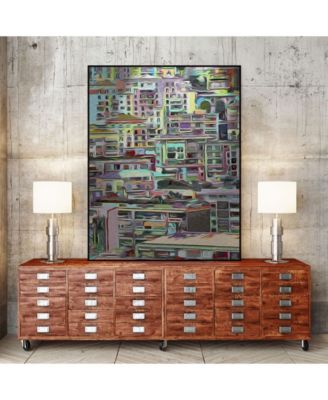 Giant Art 32" x 24" Stack IV Art Block Framed Canvas