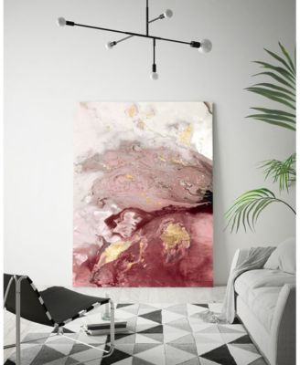 20" x 16" Ocean Splash I Crimson Version Museum Mounted Canvas Print