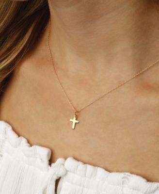 flat gold cross necklace