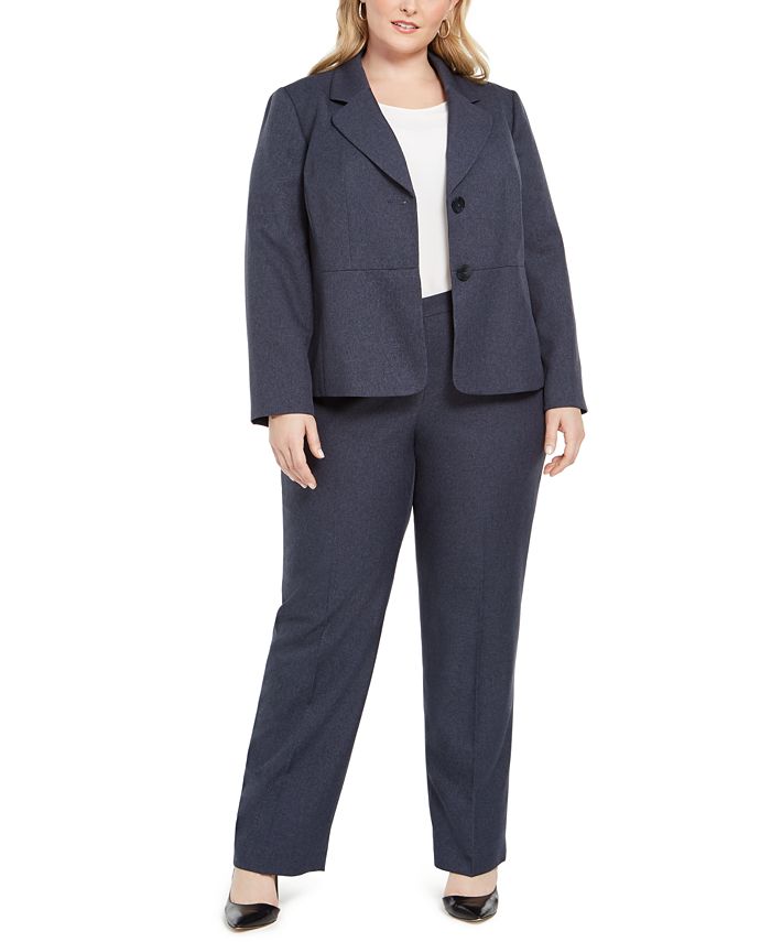 Le Suit Plus Size Two-Button Pantsuit & Reviews - Wear to Work - Plus ...