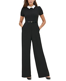 Collared Belted Jumpsuit 