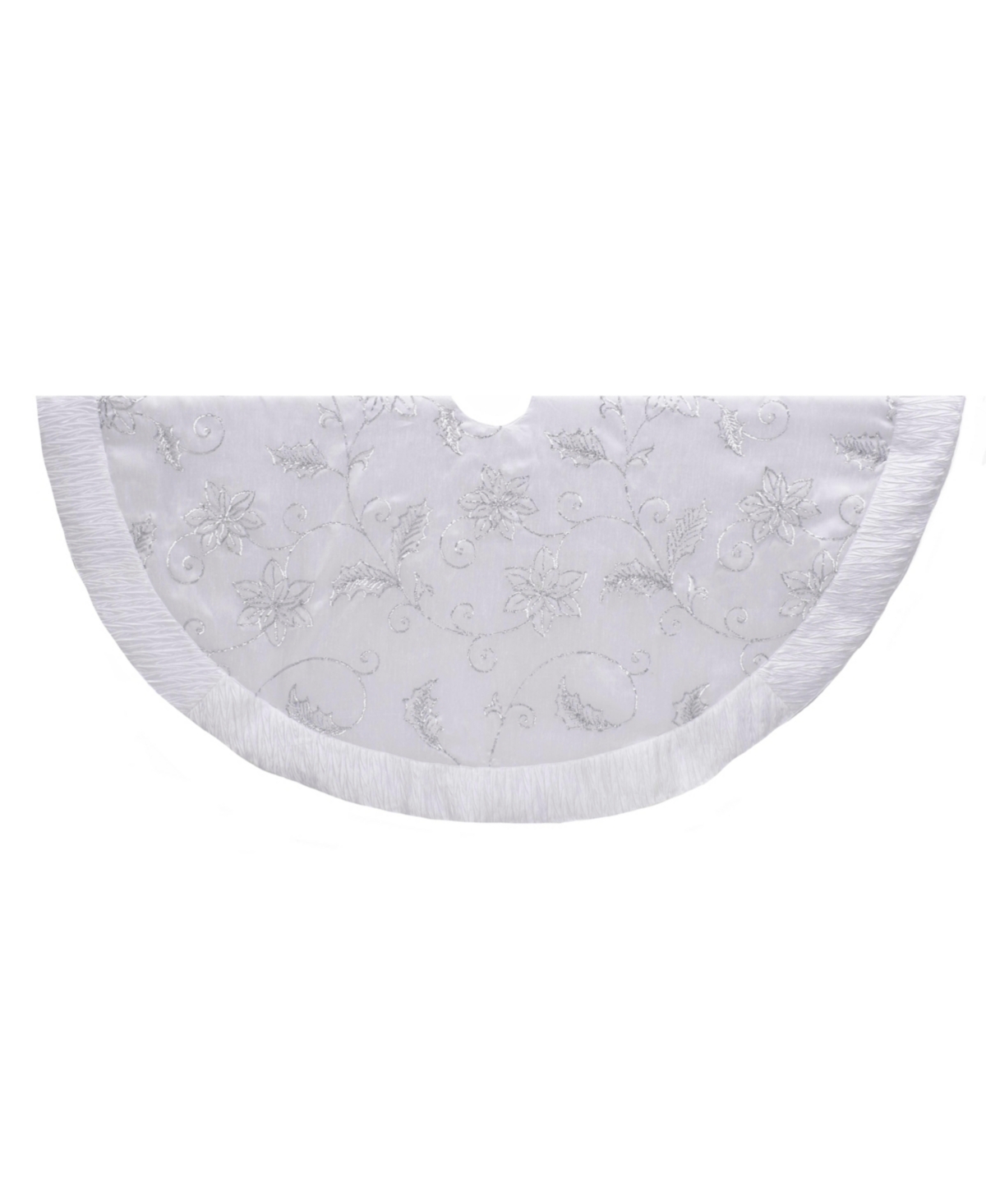 UPC 086131457883 product image for Kurt Adler 50-inch White Tree skirt with Sequin Flowers | upcitemdb.com
