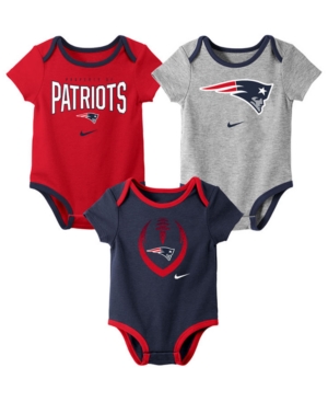 Nike Baby New England Patriots Icon 3 Pack Bodysuit Set