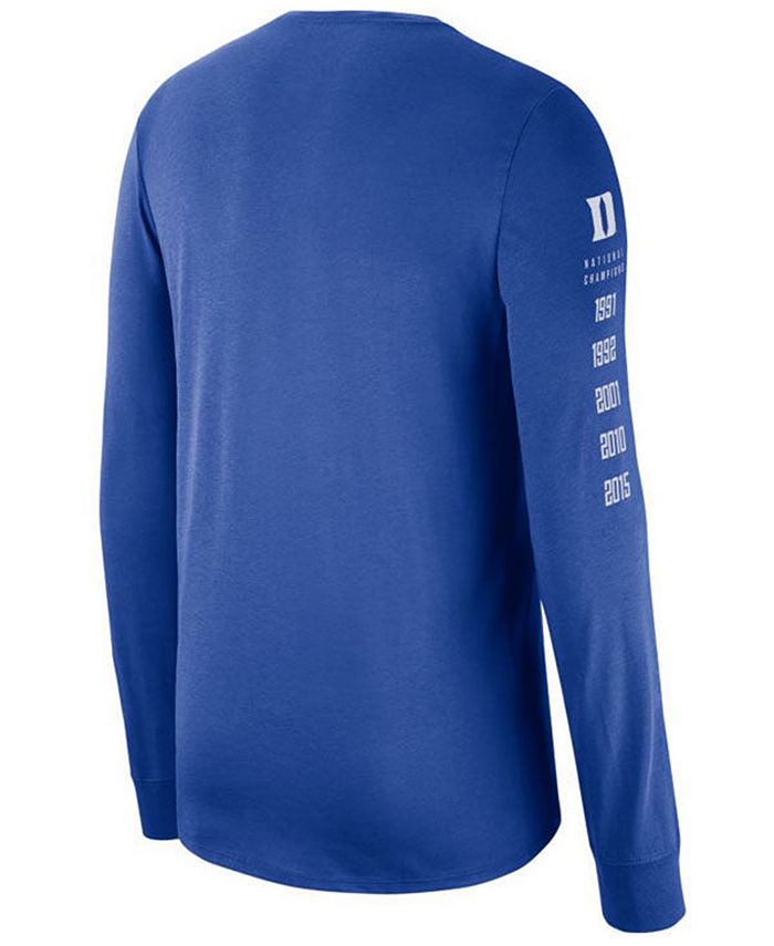Nike Men's Duke Blue Devils Dri-FIT Basketball Long Sleeve T-Shirt ...