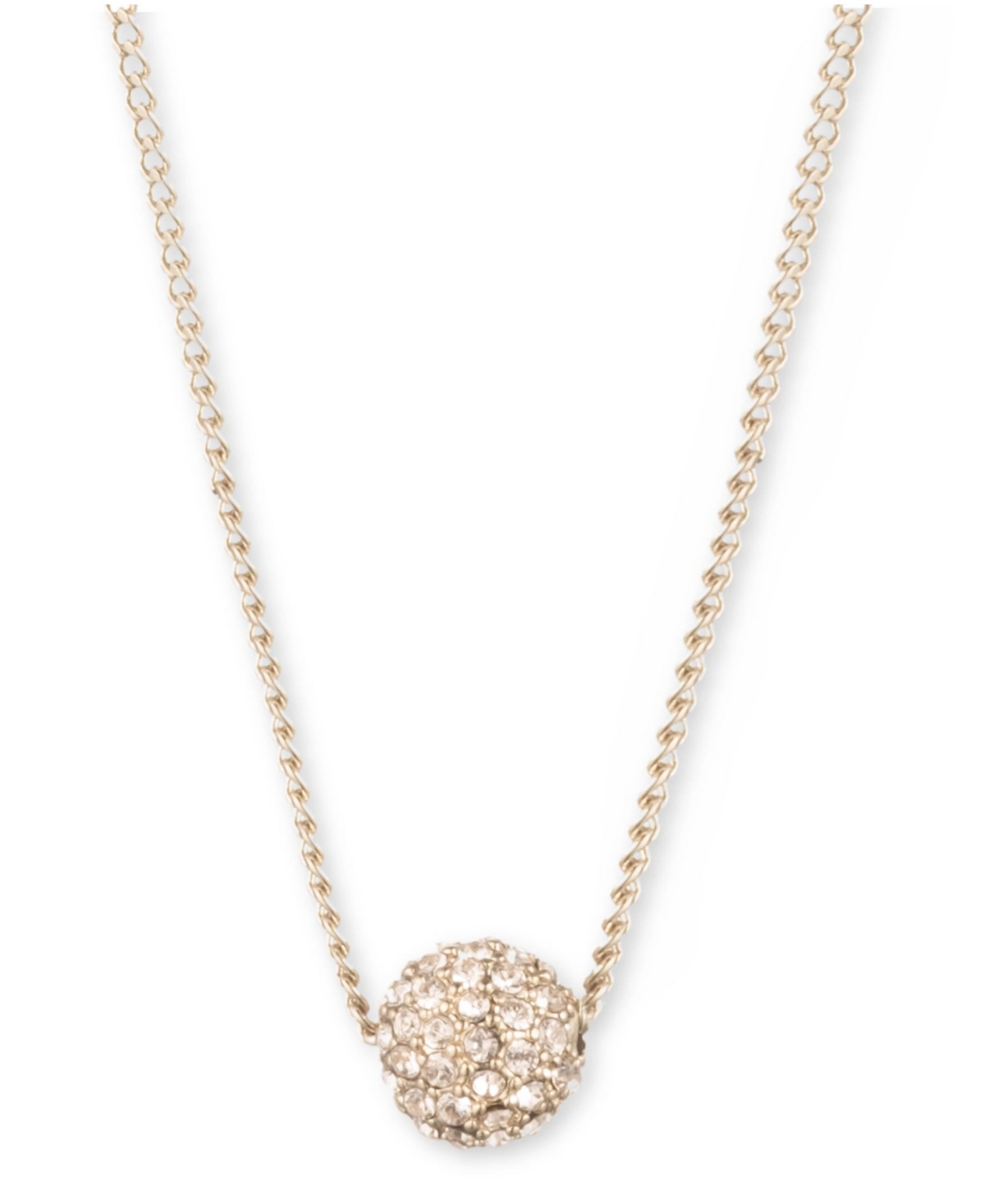 Crystal Fireball Pendant Necklace 16" + 2" extender - Rose Gold