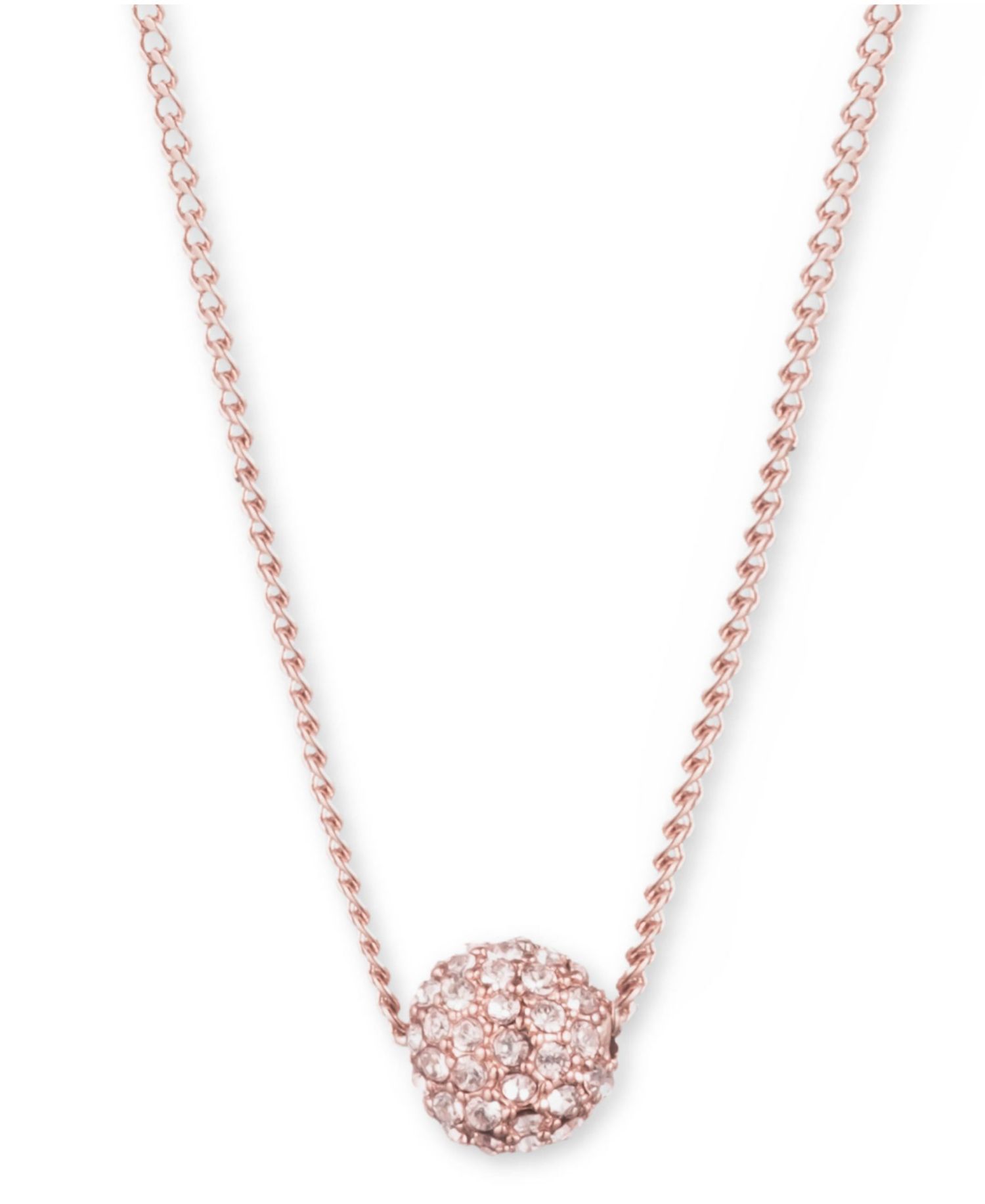 Crystal Fireball Pendant Necklace 16" + 2" extender