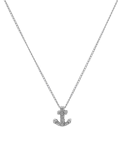 Macy S Diamond Accent Mini Anchor Pendant In Sterling Sliver Reviews Necklaces Jewelry Watches Macy S