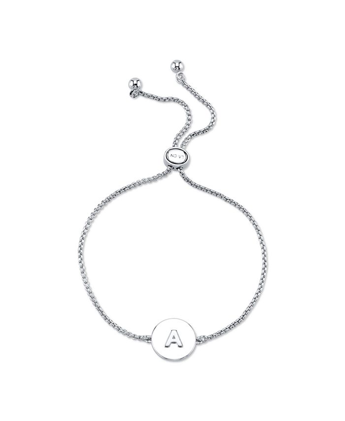 Unwritten - Coin Initial Silver Plated Bolo Bracelet