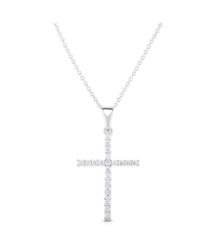 Macy's silver sales cross necklace